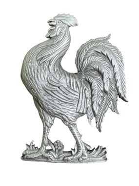 JJ Jonette Jewelry Rooster Brooch Pin in Pewter Vintage 1980’s